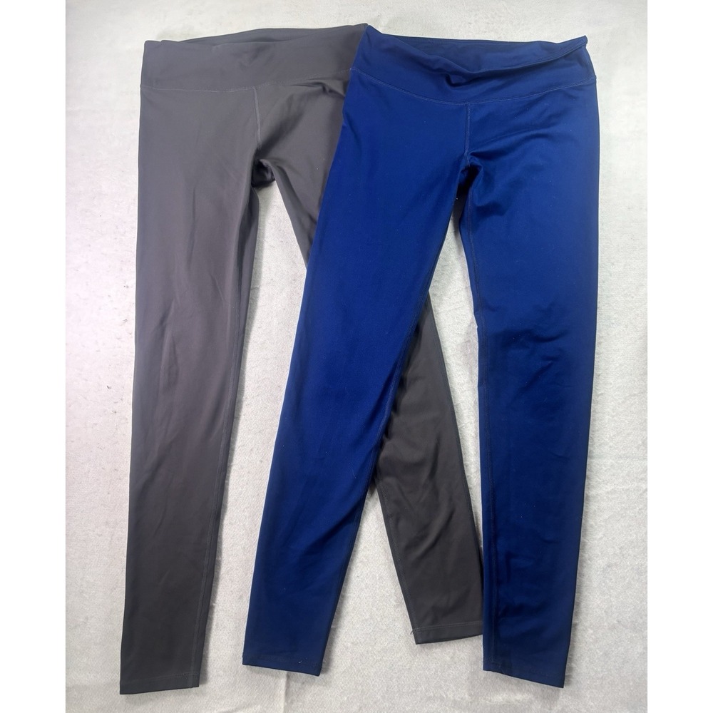 FABLETICS Cobalt Royal Blue &‎ Gray Leggings 28" Size Med Activewear Yoga Gym